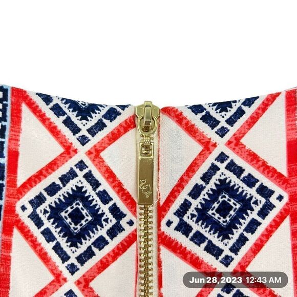 Eliza J pink , blue , purple tribal pattern short sleeve size 6 - Picture 5 of 8